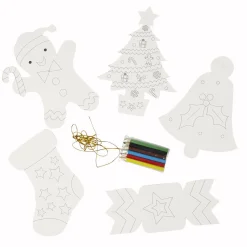 Suspension Noël à colorier x5