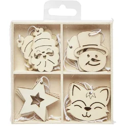 Suspension Noël en bois à peindre x12