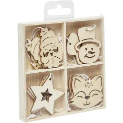 Suspension Noël en bois à peindre x12