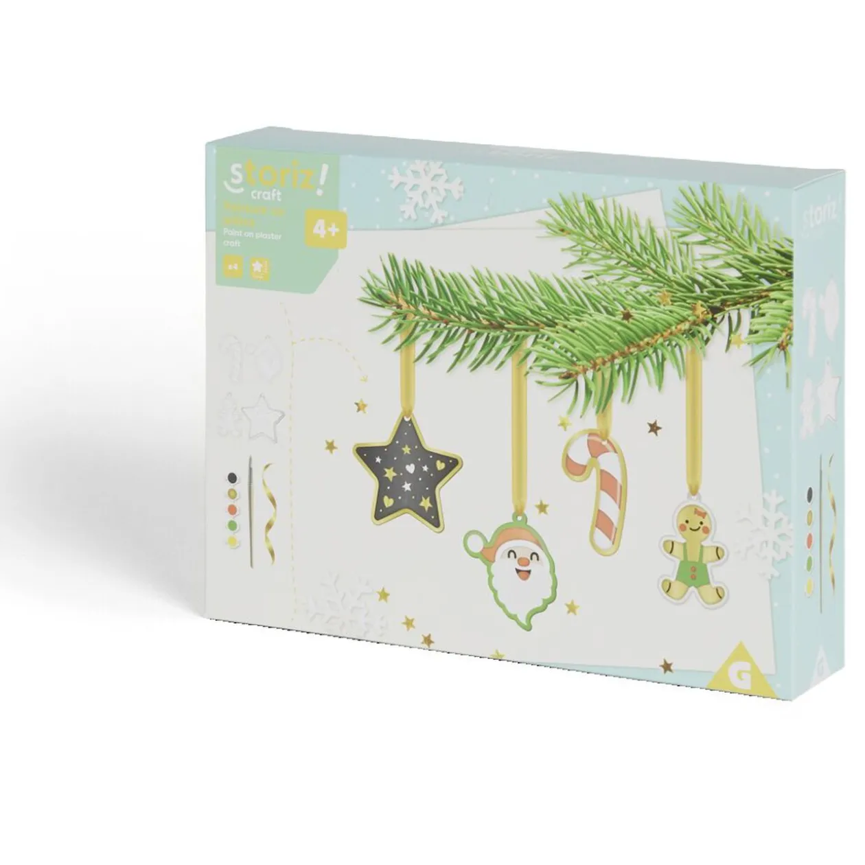 Suspension Noël x4 peinture sur plâtre