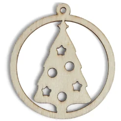 Suspension ronde sapin de Noël à peindre