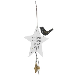 Suspension étoile Noël avec oiseau