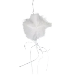 Suspension étoile Noël blanche à plumes