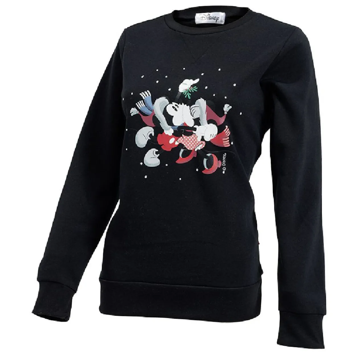 Sweat de Noël femme Disney Mickey et Minnie amoureux noir et rouge