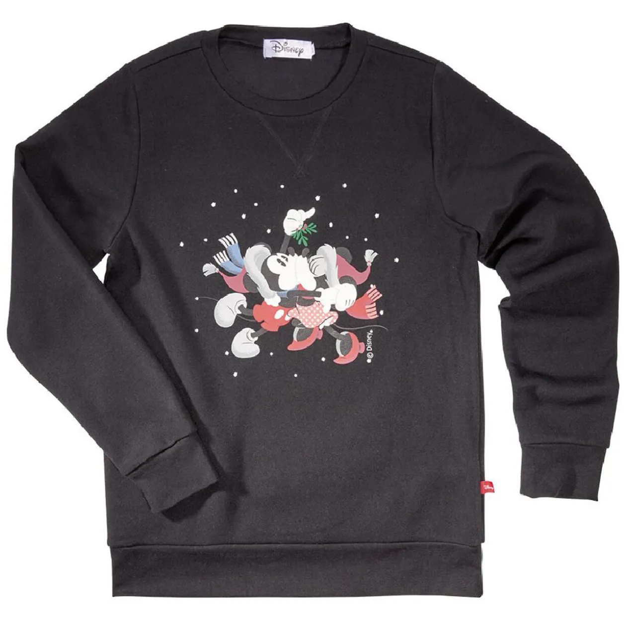Sweat de Noël femme Disney Mickey et Minnie amoureux noir et rouge