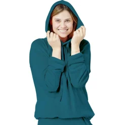 Sweat velours uni bleu Taille S