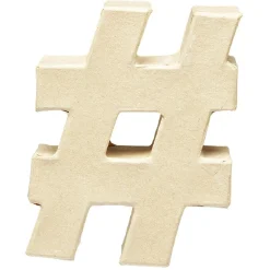 Symbole # à décorer en papier maché