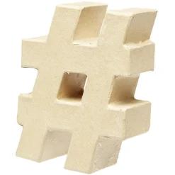 Symbole # à décorer en papier maché