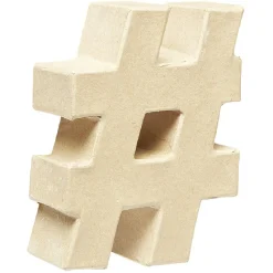 Symbole # à décorer en papier maché