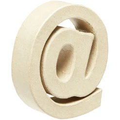 Symbole @ à décorer en papier maché