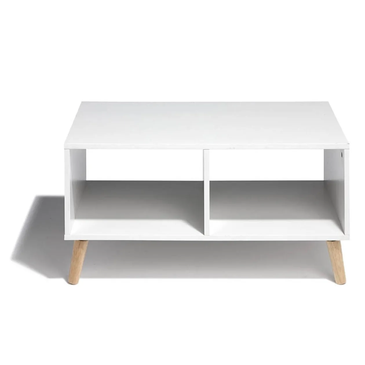 Table basse blanche Bergen 2 niches