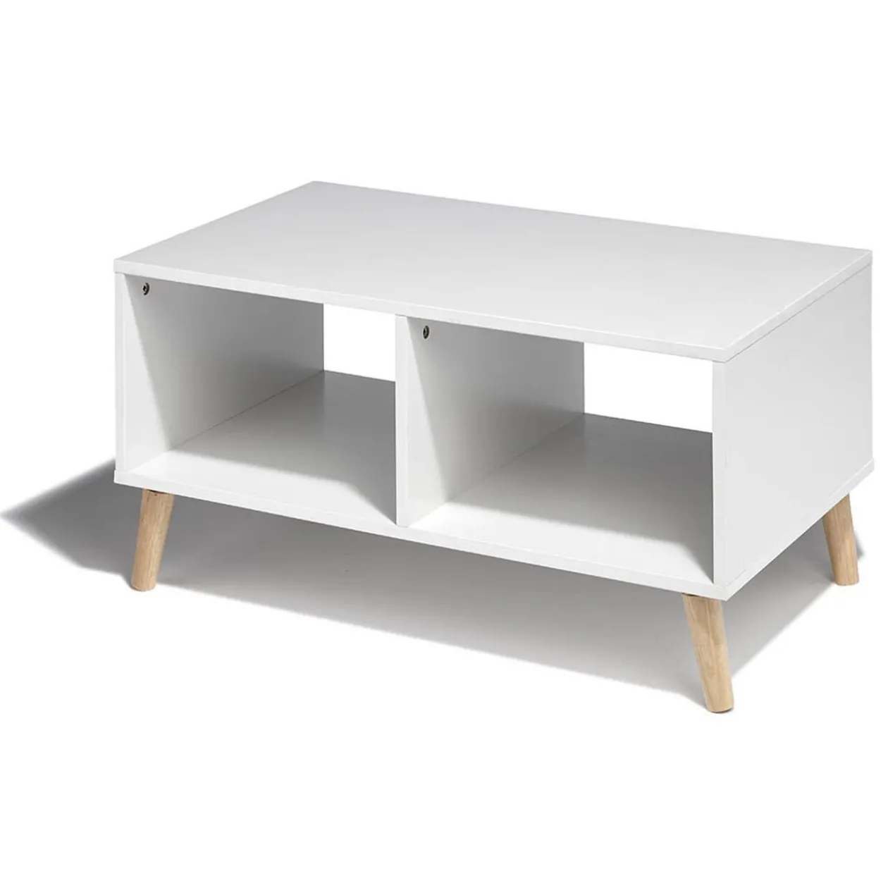 Table basse blanche Bergen 2 niches