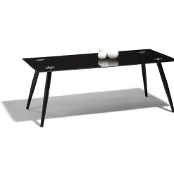 Table basse Gaby verre trempé noir h. 50 cm
