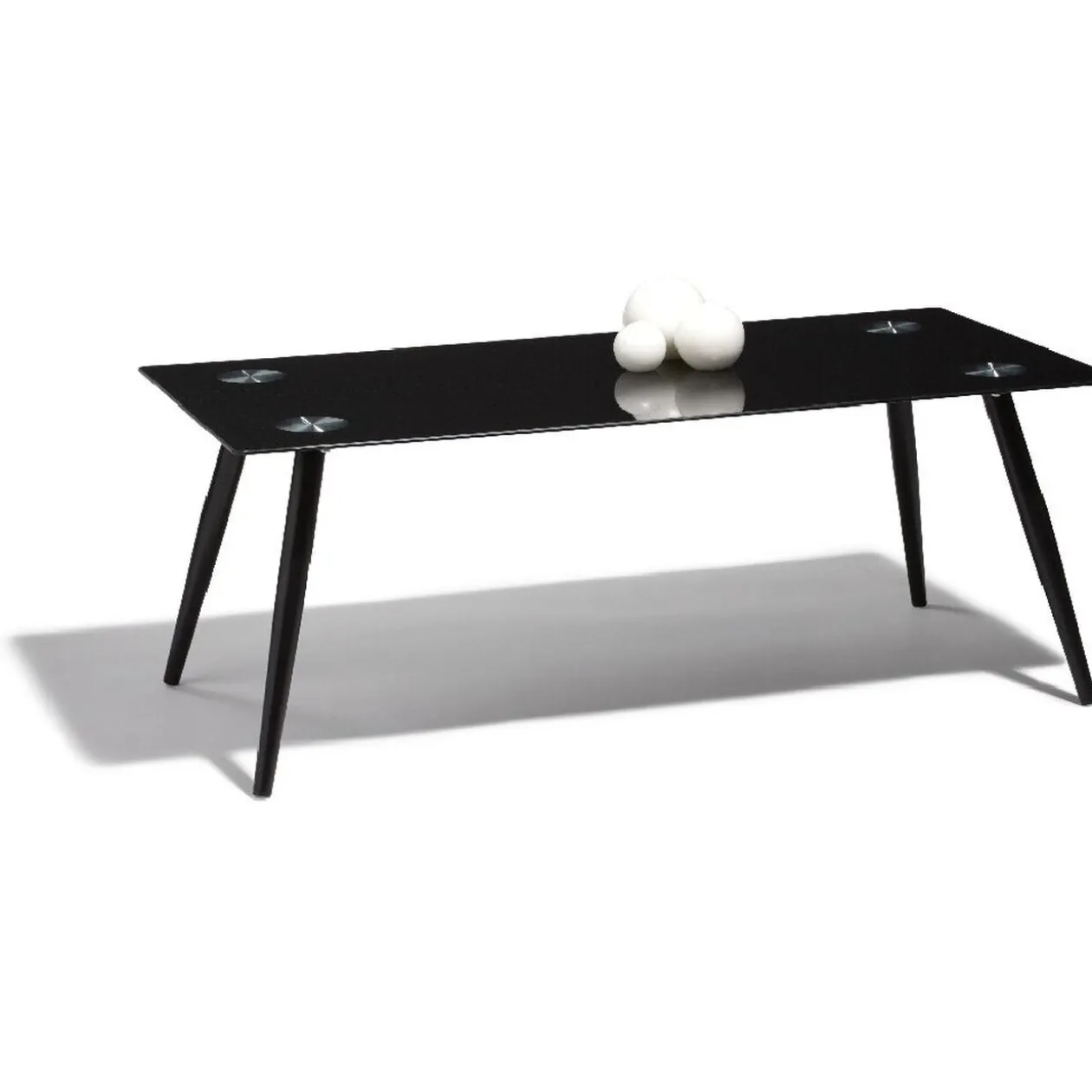 Table basse Gaby verre trempé noir h. 50 cm