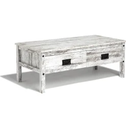 Table basse Kansas effet vieilli 2 tiroirs