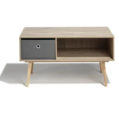 Table basse naturelle Bilbao 1 tiroir et 1 niche