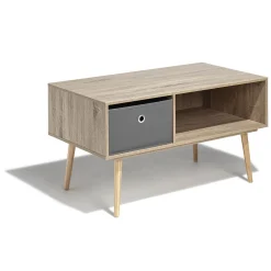 Table basse naturelle Bilbao 1 tiroir et 1 niche