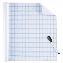 Tableau adhésif blanc à découper 45x200cm avec marqueur effaçable