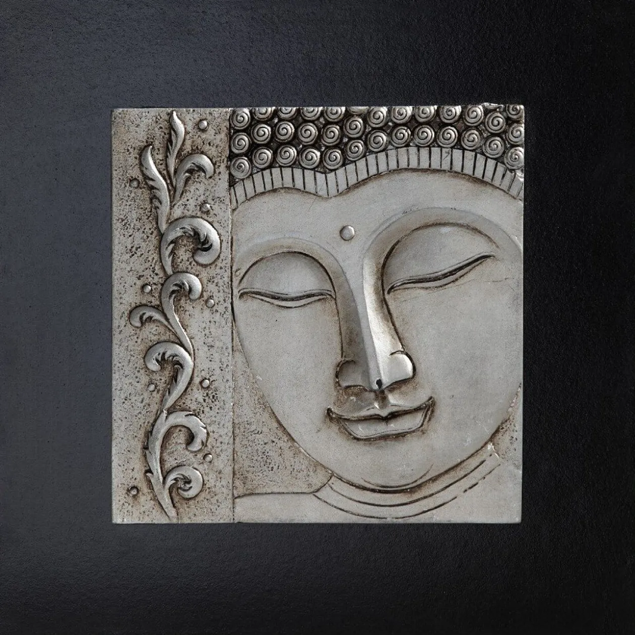 Tableau déco Bouddha noir argenté
