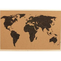 Tableau mémo liège carte du monde