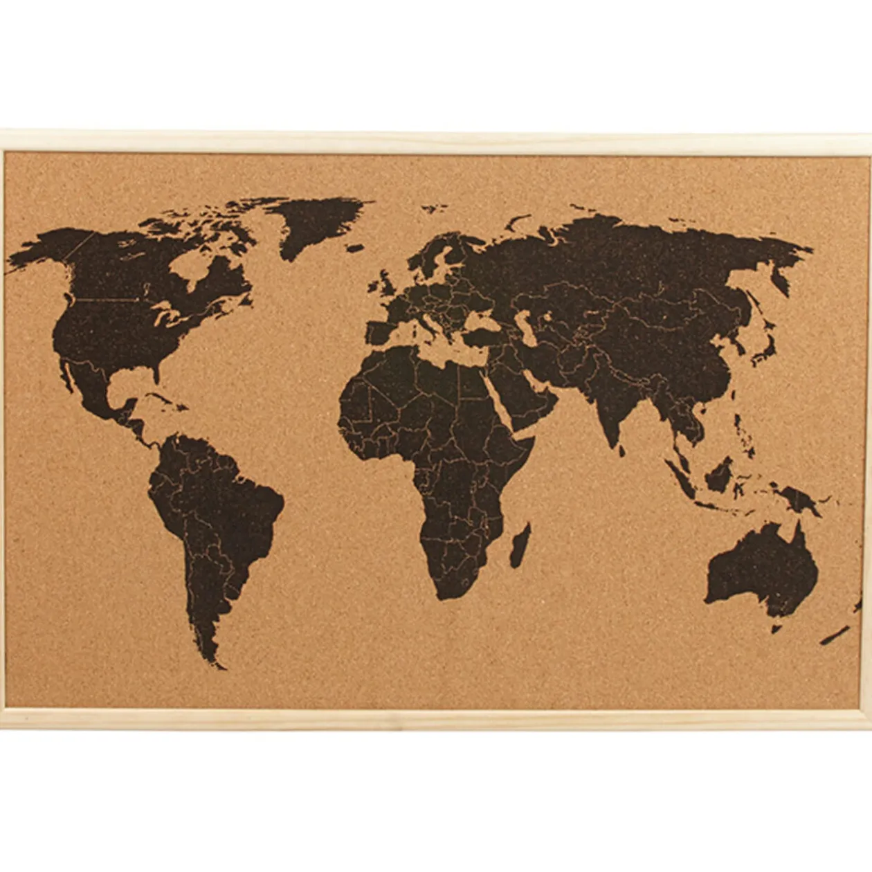 Tableau mémo liège carte du monde