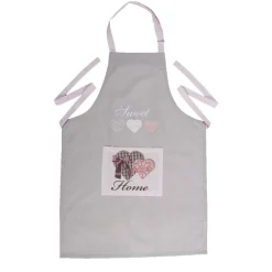 Tablier avec poche gris et rose