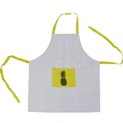 Tablier blanc et gris design nature jaune et noir