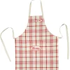 Tablier brodé à carreaux rouges