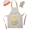 Tablier toque et manique enfant Chat touille
