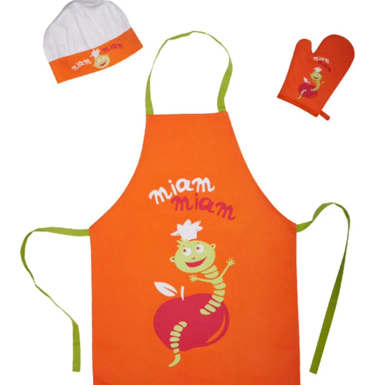 Tablier toque et manique enfant Miam miam