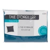 Taie d oreiller bleu gris