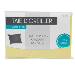 Taie d oreiller jaune avec volant