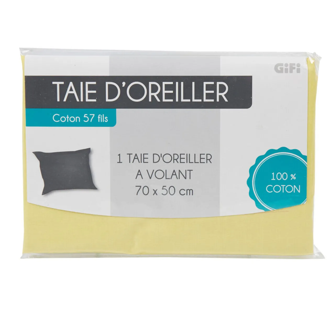 Taie d oreiller jaune avec volant