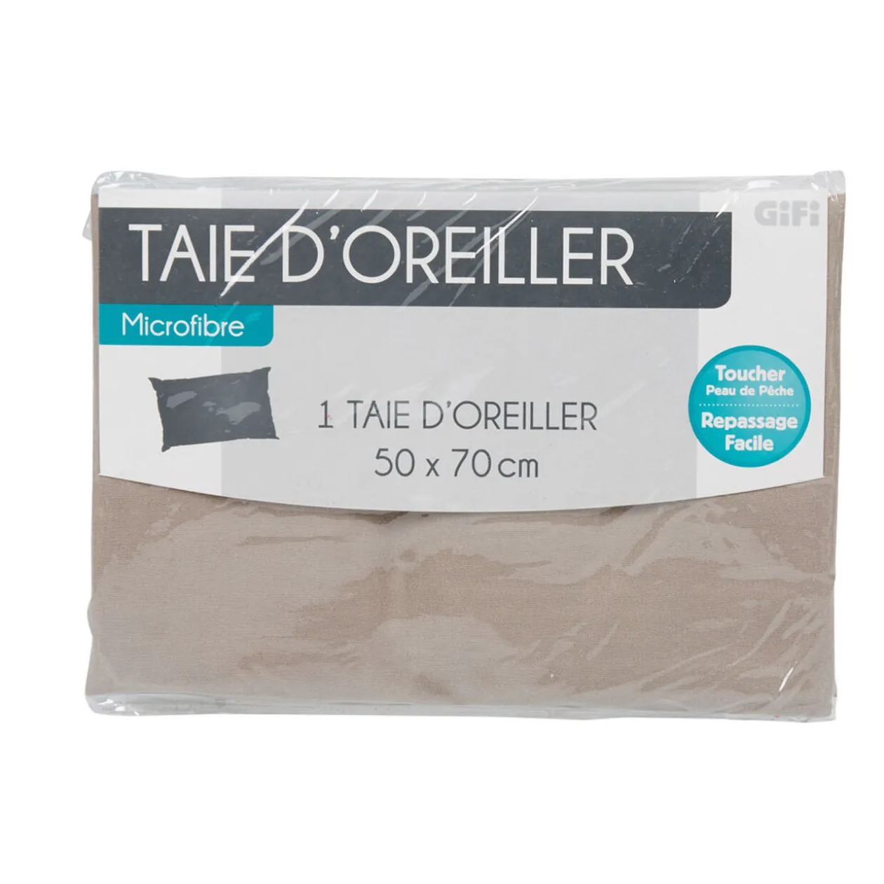 Taie d oreiller taupe