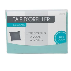 Taie d oreiller vert d eau avec volant