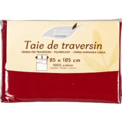 Taie de traversin rouge 85x185