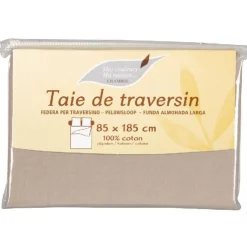 Taie de traversin taupe 85x185