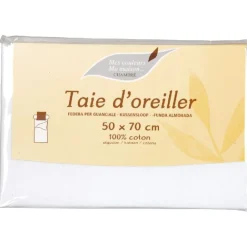 Taie oreiller blanc 50x70