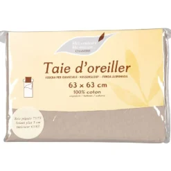 Taie oreiller taupe 63x63