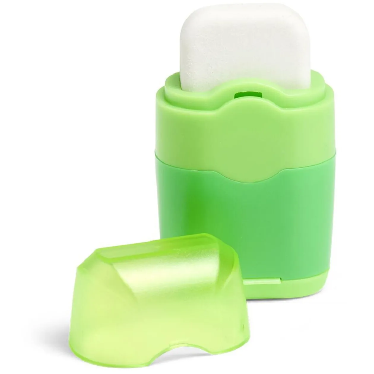 Taille crayon gomme 2en1 bleu ou vert