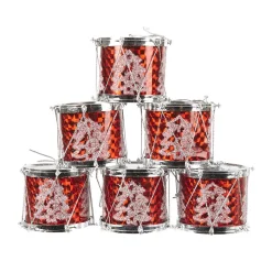 Tambour à suspendre Noël rouge X6