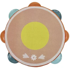 Tambourin en bois et métal Ø18x4,5cm