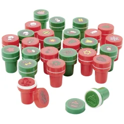 Tampon encreur thème Noël Rouge et Vert x26
