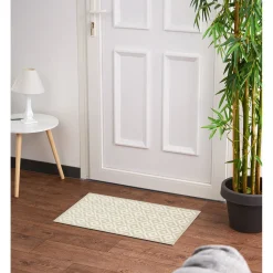 Tapis anti poussière motif losange beige