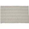 Tapis déco chenille beige et blanc