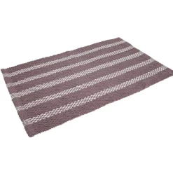 Tapis déco chenille violet et blanc