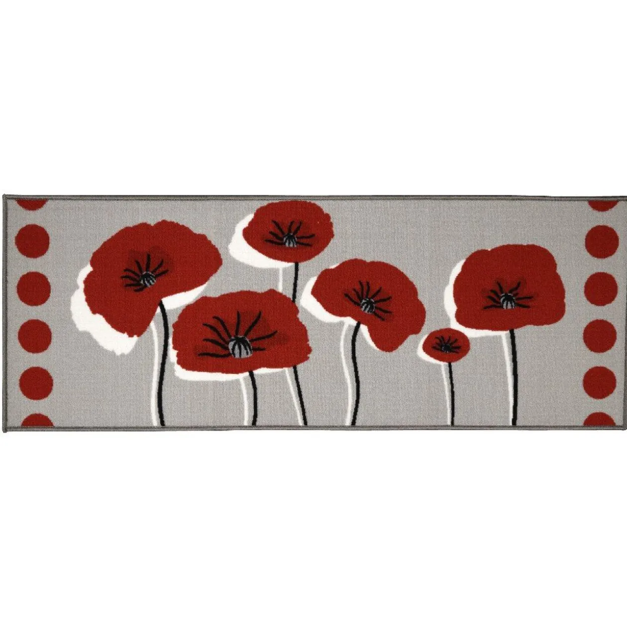 Tapis de cuisine design coquelicot