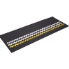 Tapis de cuisine noir motif zigzag
