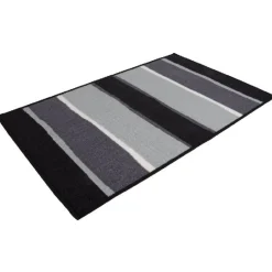 Tapis de cuisine rayé gris