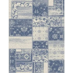 Tapis effet tissé design fleur